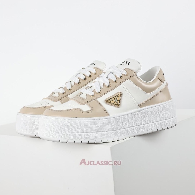 Buy Prada Downtown Bold Leather Sneakers Ecru Beige 1E792M_3LPG_F0P09_F_050 Quality Reps Replicas Shoes