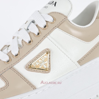 Buy Prada Downtown Bold Leather Sneakers Ecru Beige 1E792M_3LPG_F0P09_F_050 Quality Reps Replicas Shoes