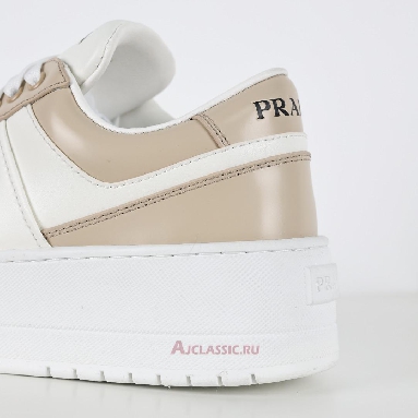 Buy Prada Downtown Bold Leather Sneakers Ecru Beige 1E792M_3LPG_F0P09_F_050 Quality Reps Replicas Shoes