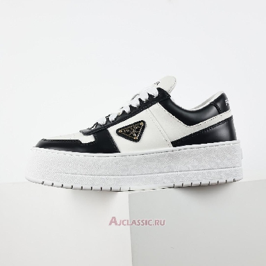 Buy Prada Downtown Bold Leather Sneakers White Black Black 1E946M_3LJ6_F0964-2 Quality Reps Replicas Shoes
