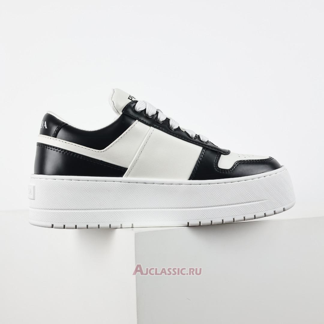 New Prada Downtown Bold Leather Sneakers "White Black" 1E946M_3LJ6_F0964-2 Shoes