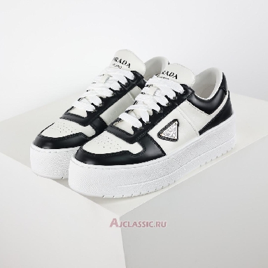 Buy Prada Downtown Bold Leather Sneakers White Black Black 1E946M_3LJ6_F0964-2 Quality Reps Replicas Shoes