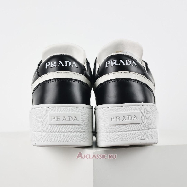 Buy Prada Downtown Bold Leather Sneakers White Black Black 1E946M_3LJ6_F0964-2 Quality Reps Replicas Shoes
