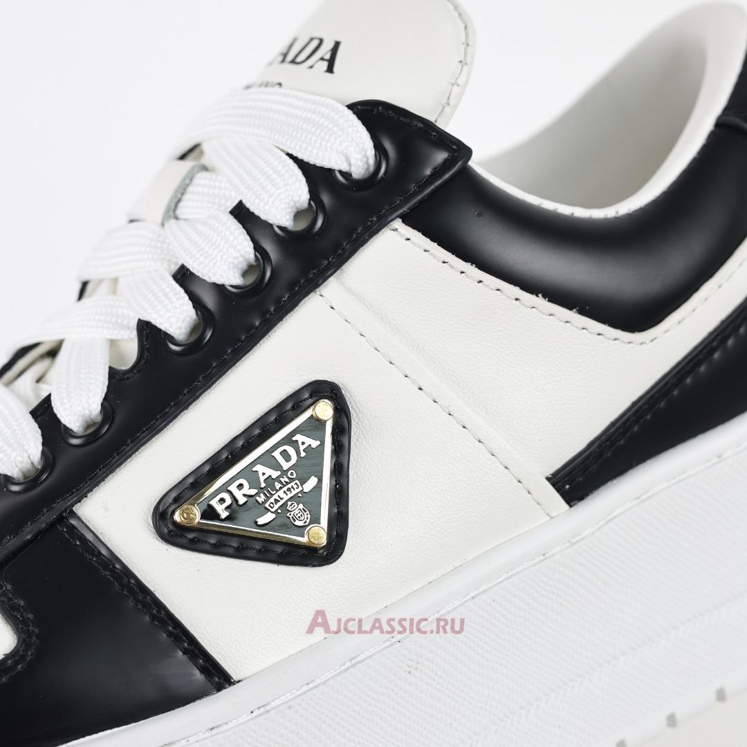New Prada Downtown Bold Leather Sneakers "White Black" 1E946M_3LJ6_F0964-2 Shoes