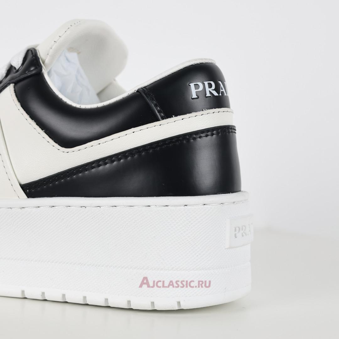 New Prada Downtown Bold Leather Sneakers "White Black" 1E946M_3LJ6_F0964-2 Shoes