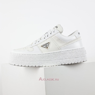 Buy Prada Downtown Bold Leather Sneakers White White 1E792M_3LPF_F0009_F_050 Quality Reps Replicas Shoes
