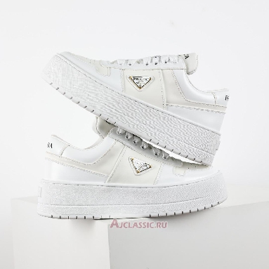 Buy Prada Downtown Bold Leather Sneakers White White 1E792M_3LPF_F0009_F_050 Quality Reps Replicas Shoes