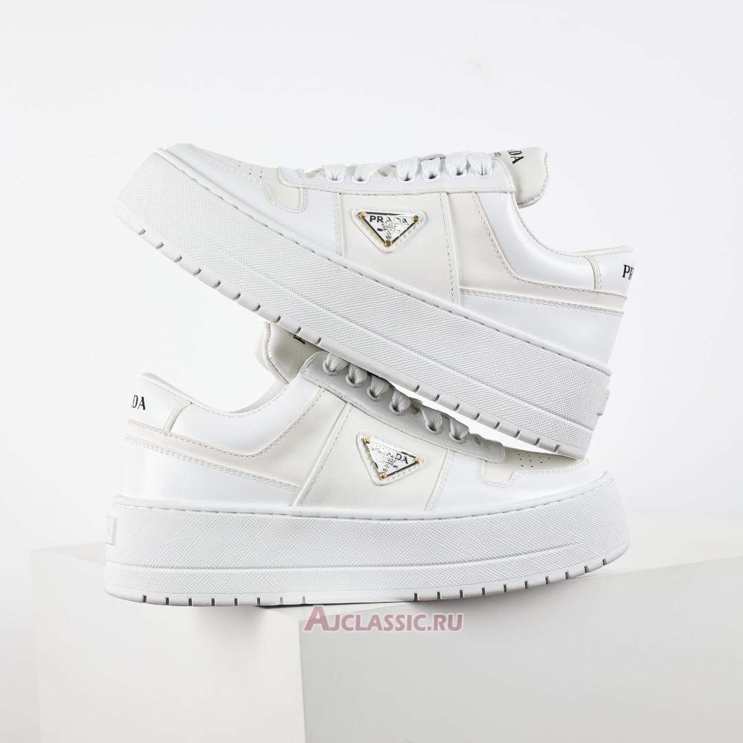 New Prada Downtown Bold Leather Sneakers "White" 1E792M_3LPF_F0009_F_050 Shoes