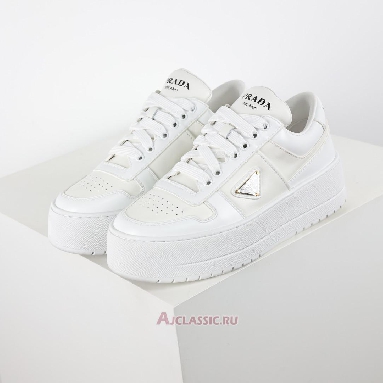 Buy Prada Downtown Bold Leather Sneakers White White 1E792M_3LPF_F0009_F_050 Quality Reps Replicas Shoes