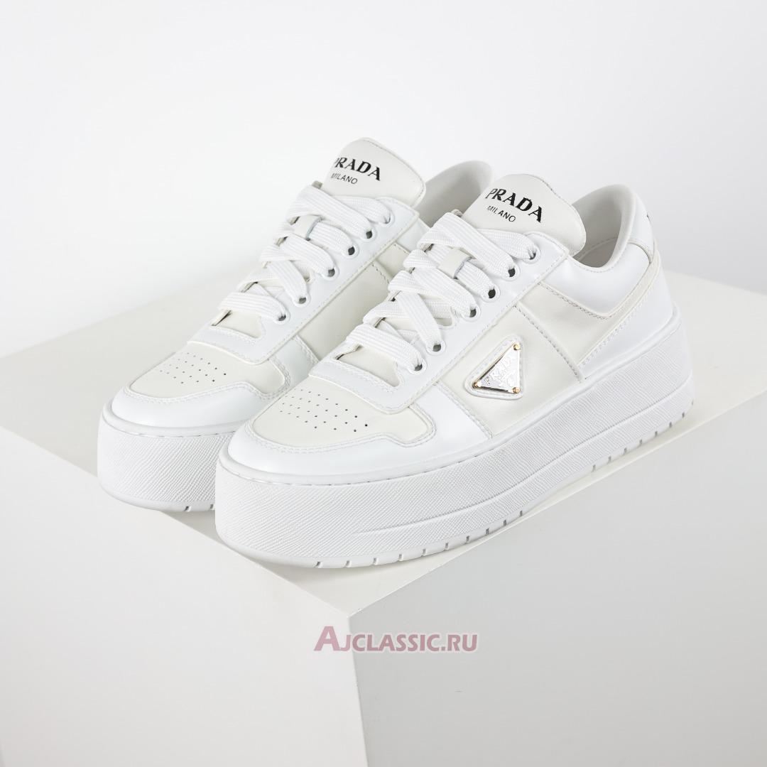 New Prada Downtown Bold Leather Sneakers "White" 1E792M_3LPF_F0009_F_050 Shoes