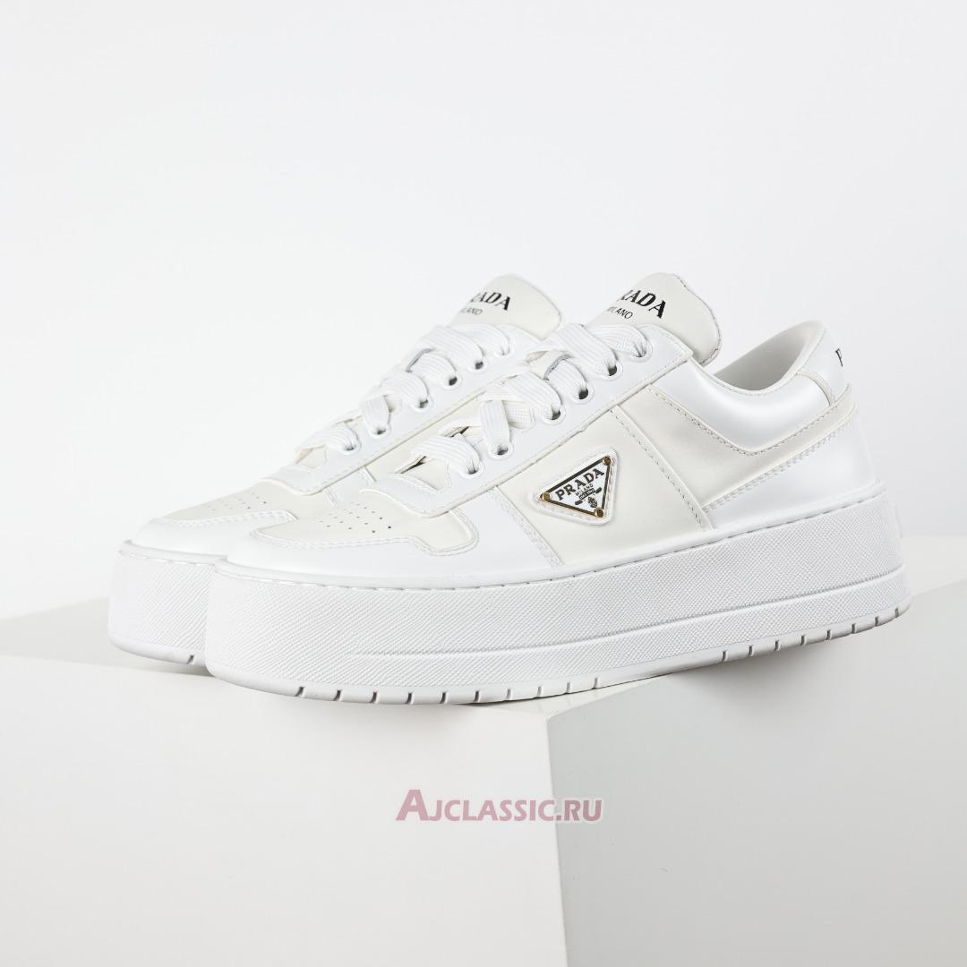 New Prada Downtown Bold Leather Sneakers "White" 1E792M_3LPF_F0009_F_050 Shoes