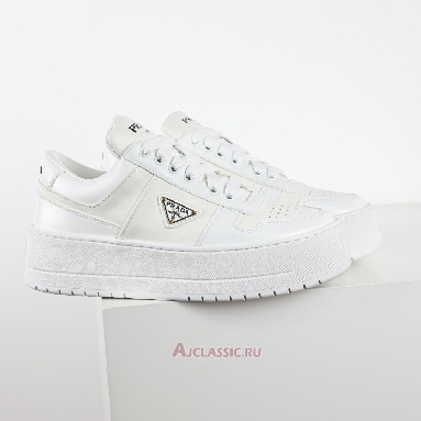 Buy Prada Downtown Bold Leather Sneakers White White 1E792M_3LPF_F0009_F_050 Quality Reps Replicas Shoes
