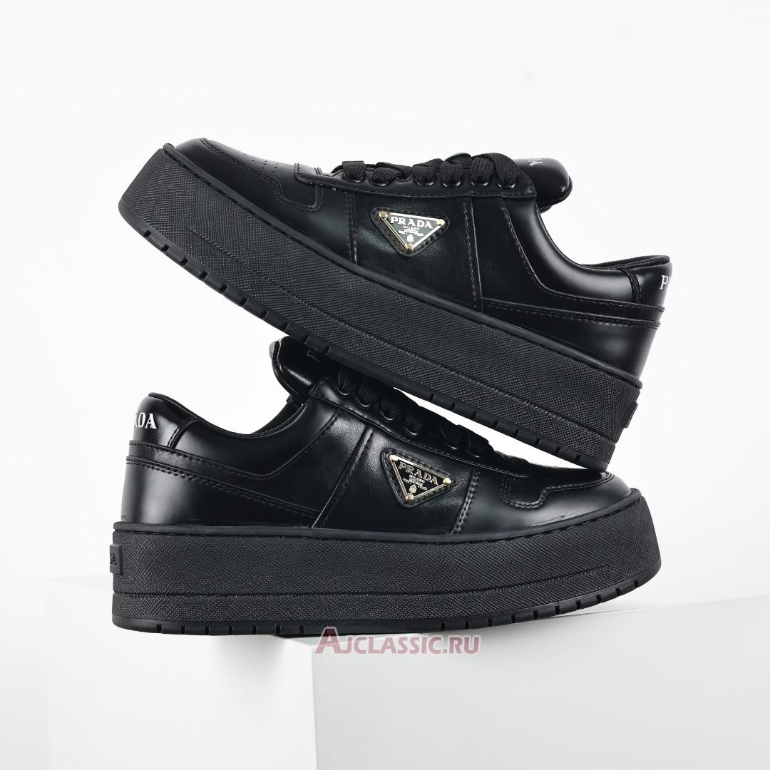 New Prada Downtown Bold Leather Sneakers "Black" 1E792M_3LPF_F0002_F_050 Shoes