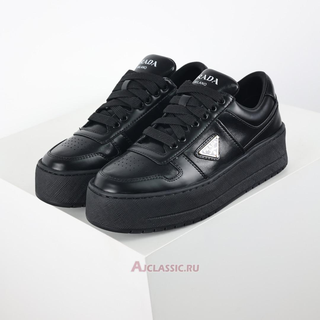 New Prada Downtown Bold Leather Sneakers "Black" 1E792M_3LPF_F0002_F_050 Shoes