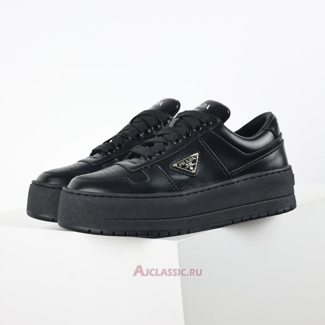 New Prada Downtown Bold Leather Sneakers "Black" 1E792M_3LPF_F0002_F_050 Shoes