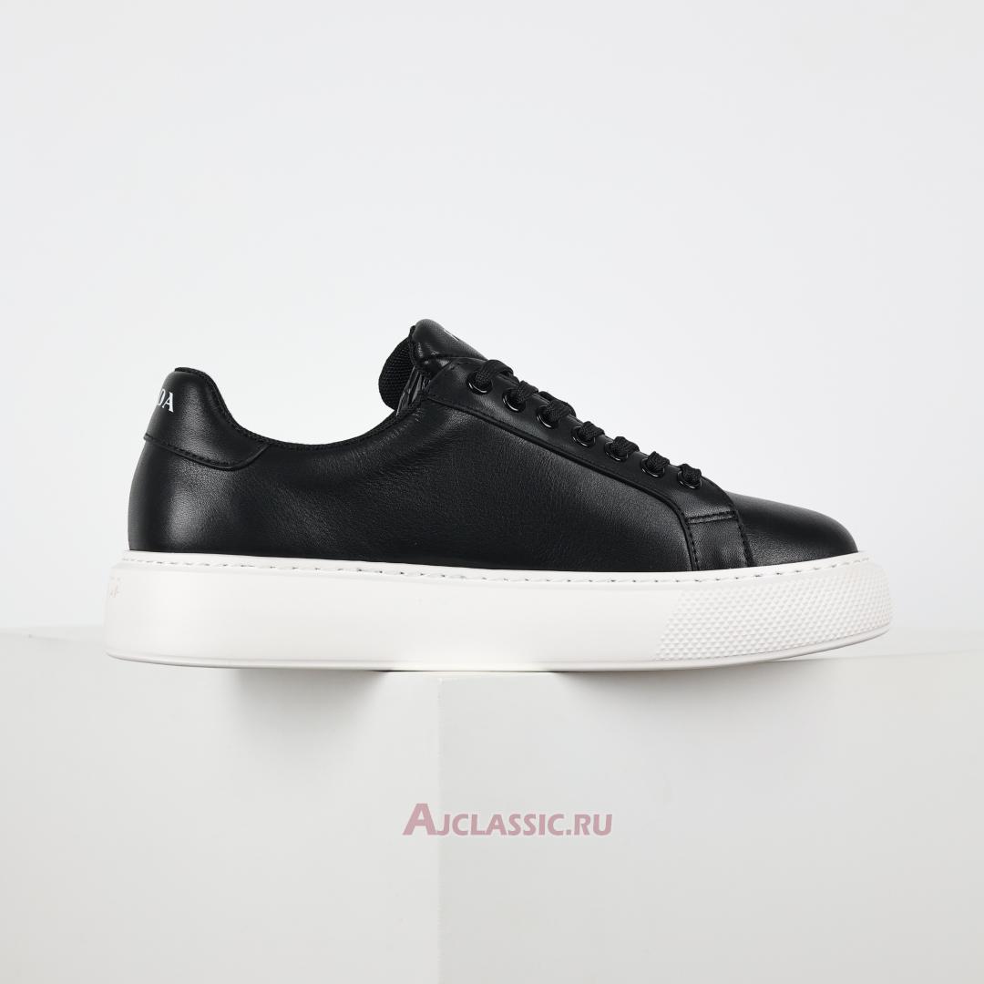 New Prada Macro Leather Sneakers "Black White" 4E3560_A21_F0002-2 Shoes
