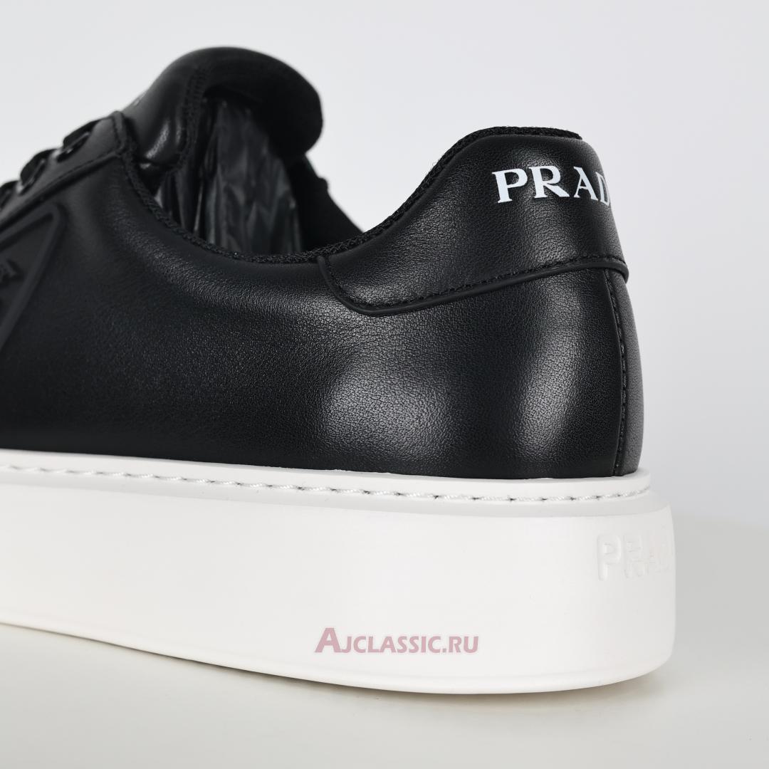 New Prada Macro Leather Sneakers "Black White" 4E3560_A21_F0002-2 Shoes