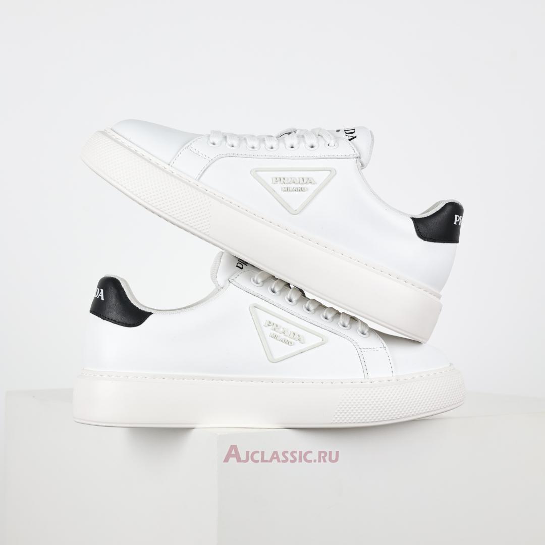 New Prada Macro Leather Sneakers "White Black" 4E3583_3G4I_F0964-2 Shoes