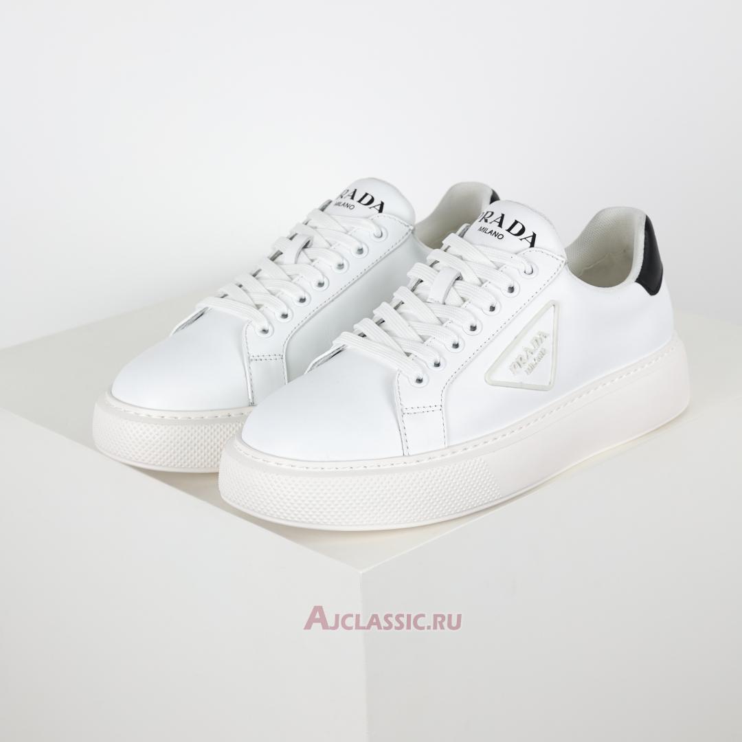 New Prada Macro Leather Sneakers "White Black" 4E3583_3G4I_F0964-2 Shoes