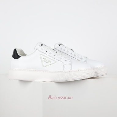 Buy Prada Macro Leather Sneakers White Black White 4E3583_3G4I_F0964-2 Quality Reps Replicas Shoes