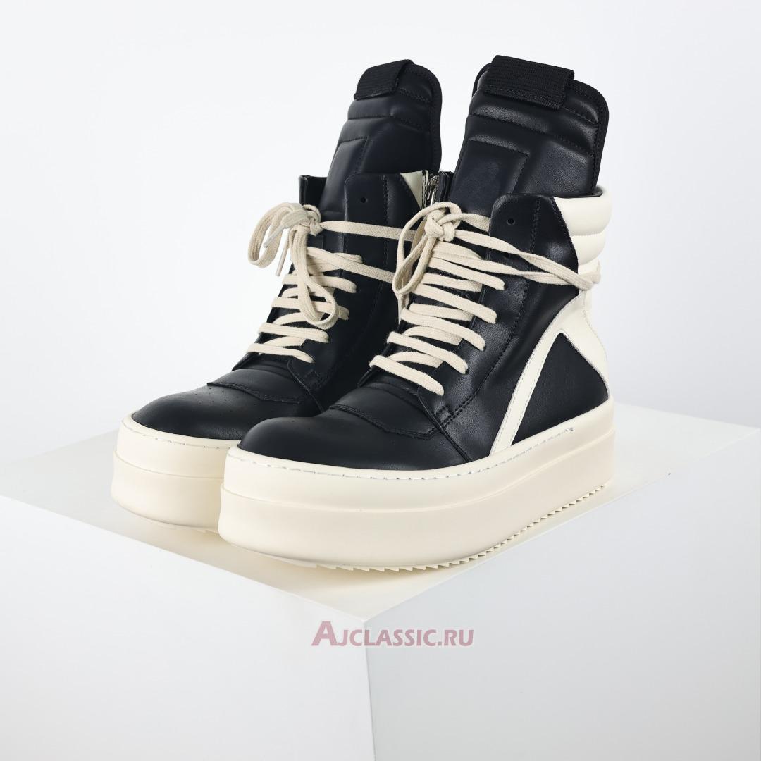 New Rick Owens Hollywood Mega Bumper Geobasket High "Black Milk" RU01E5868LCO-911 Shoes