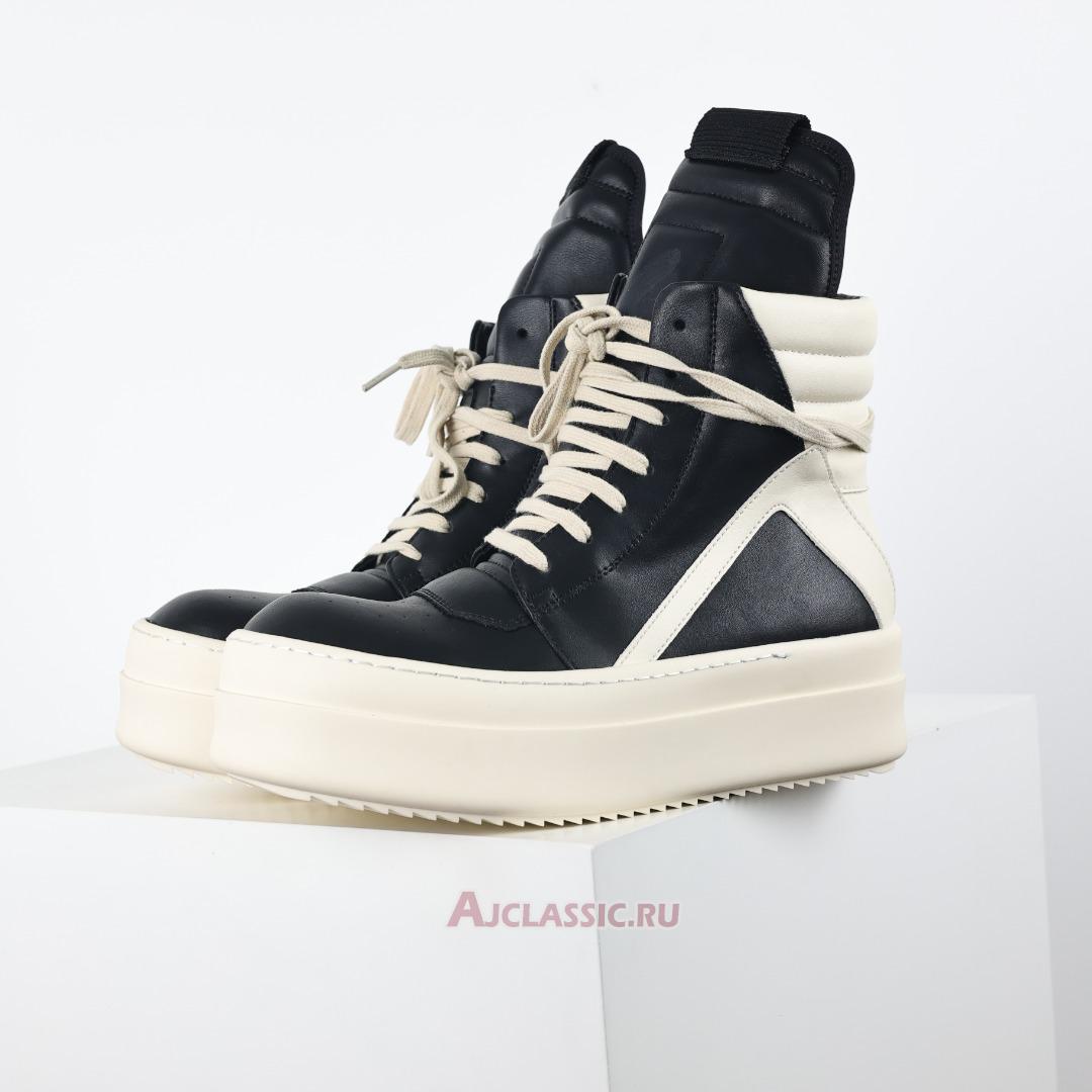 New Rick Owens Hollywood Mega Bumper Geobasket High "Black Milk" RU01E5868LCO-911 Shoes