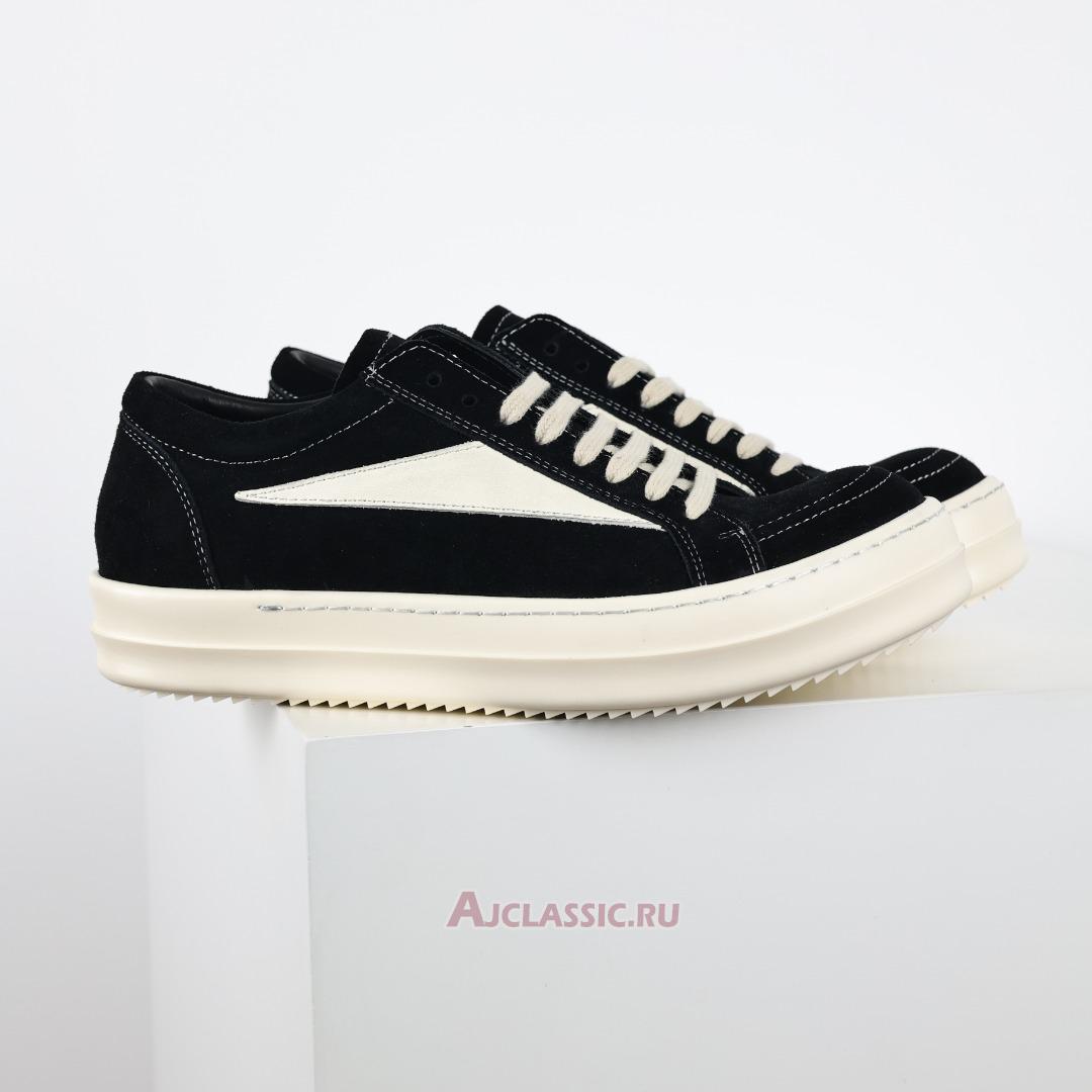 New Rick Owens EDFU Suede Leather Vintage Low "Black Milk" RU01C4897LVSLPO-911 Shoes