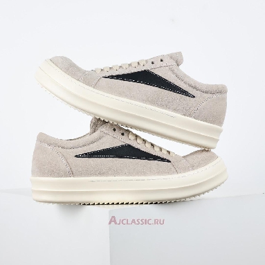 Buy Rick Owens EDFU Suede Leather Vintage Low Milk Black Beige RU02C7897-LVSLPO-1191 Quality Reps Replicas Shoes