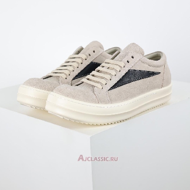 Buy Rick Owens EDFU Suede Leather Vintage Low Milk Black Beige RU02C7897-LVSLPO-1191 Quality Reps Replicas Shoes