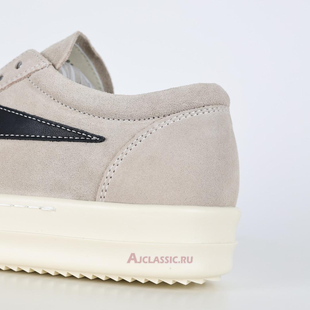 New Rick Owens EDFU Suede Leather Vintage Low "Milk Black" RU02C7897-LVSLPO-1191 Shoes