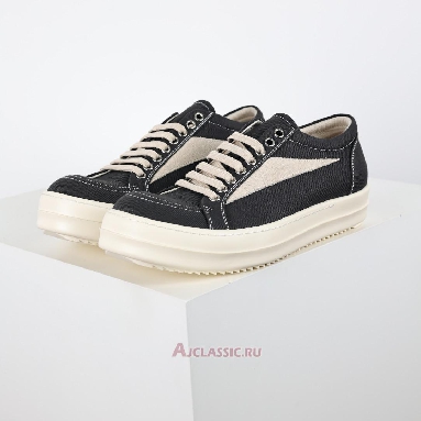 Buy Rick Owens DRKSHDW Hollywood Vintage Low Canvas Black Milk Black DU01E3803CVSLVS-911 Quality Reps Replicas Shoes