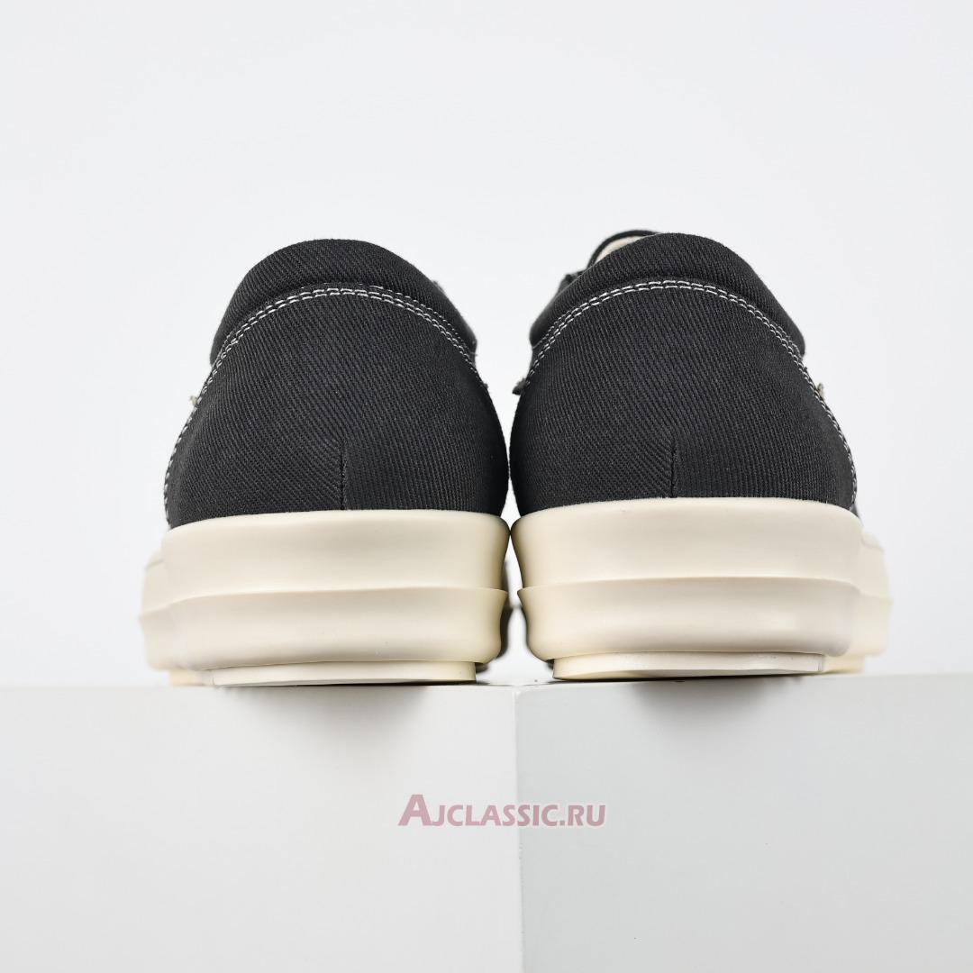New Rick Owens DRKSHDW Hollywood Vintage Low Canvas "Black Milk" DU01E3803CVSLVS-911 Shoes