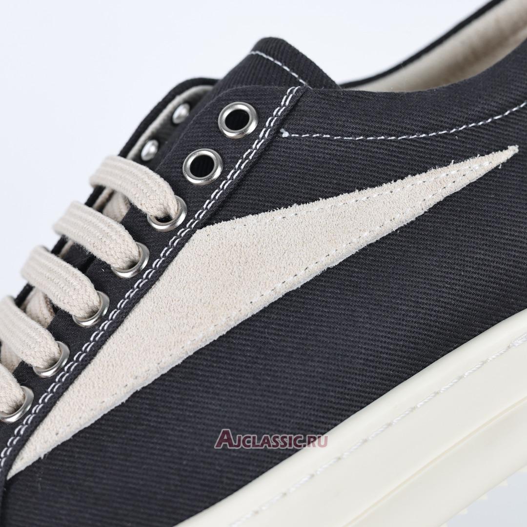 New Rick Owens DRKSHDW Hollywood Vintage Low Canvas "Black Milk" DU01E3803CVSLVS-911 Shoes