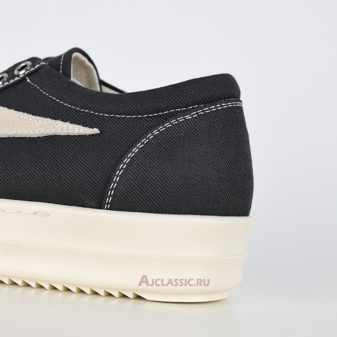 New Rick Owens DRKSHDW Hollywood Vintage Low Canvas "Black Milk" DU01E3803CVSLVS-911 Shoes