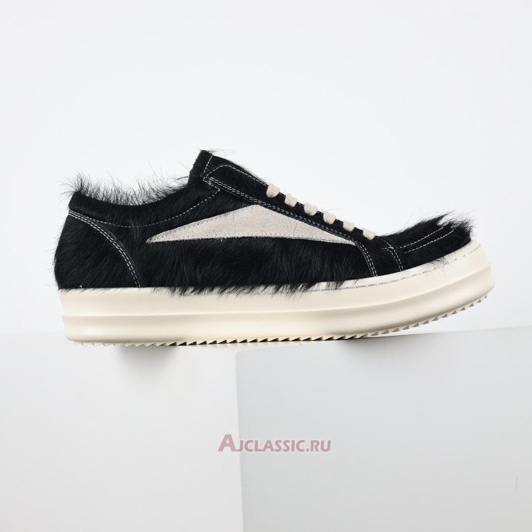 New Rick Owens Ponyhaair Vintage Low "Black Milk" RR01D3897LHLLVS-911 Shoes