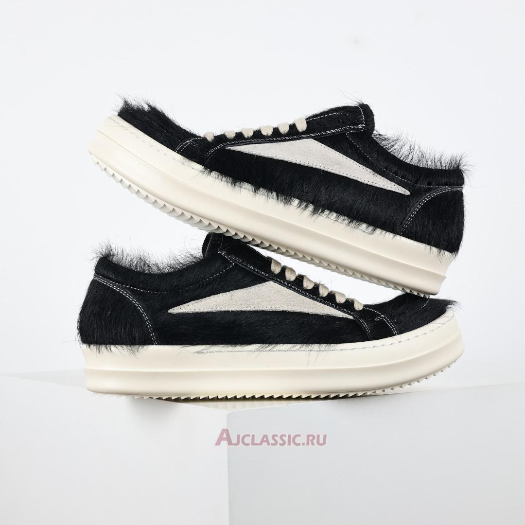 New Rick Owens Ponyhaair Vintage Low "Black Milk" RR01D3897LHLLVS-911 Shoes
