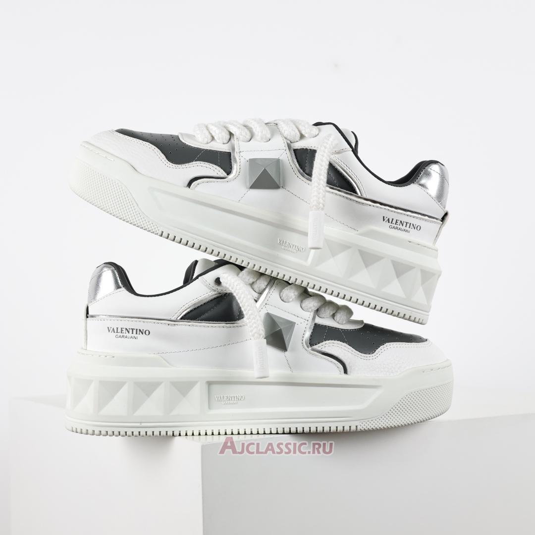 New Valentino Garavani ONE STUD XL Low-Top Sneaker "White Grey" 5Y2S0E71NWN_0N2-2 Shoes