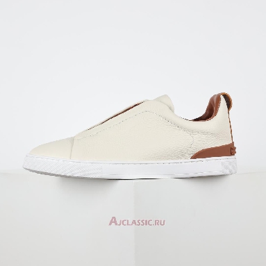 Buy Zegna Deerskin Triple Stitch Sneaker Off White White LHCVO-S4667Z-SPA Quality Reps Replicas Shoes