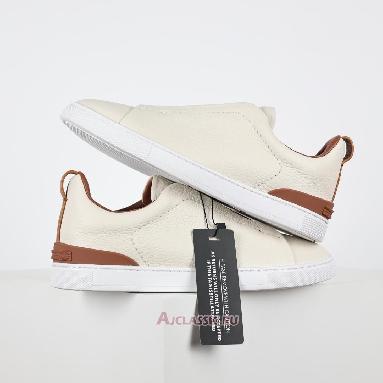 Buy Zegna Deerskin Triple Stitch Sneaker Off White White LHCVO-S4667Z-SPA Quality Reps Replicas Shoes
