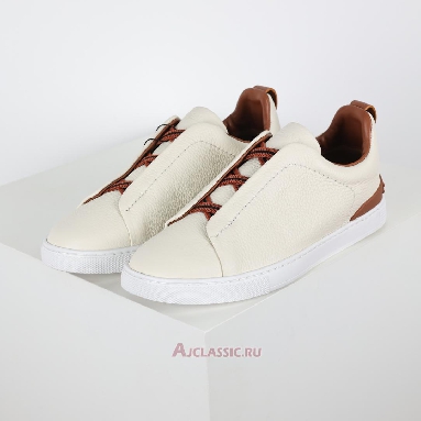 Buy Zegna Deerskin Triple Stitch Sneaker Off White White LHCVO-S4667Z-SPA Quality Reps Replicas Shoes