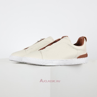 Buy Zegna Deerskin Triple Stitch Sneaker Off White White LHCVO-S4667Z-SPA Quality Reps Replicas Shoes