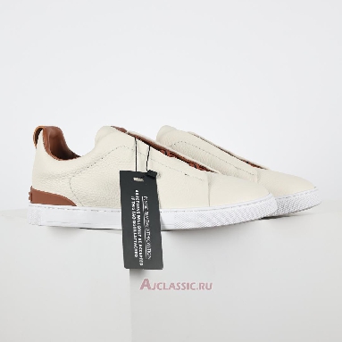 Buy Zegna Deerskin Triple Stitch Sneaker Off White White LHCVO-S4667Z-SPA Quality Reps Replicas Shoes