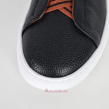 Buy Zegna Deerskin Triple Stitch Sneaker Black Brown Black LHCVO-S4667Z-SNE Quality Reps Replicas Shoes