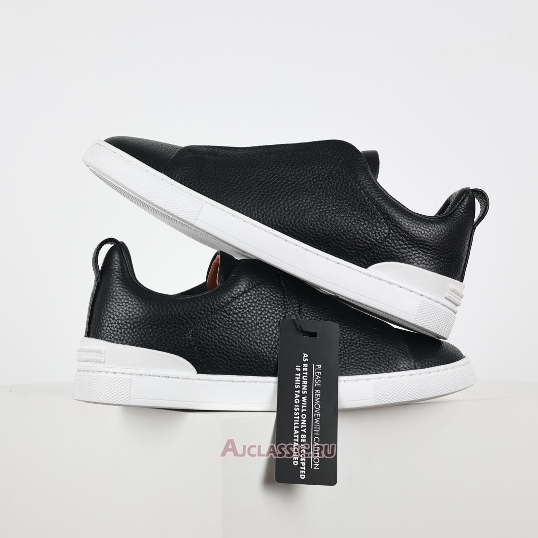 New Zegna Deerskin Triple Stitch Sneaker "Navy Blue" LHCVO-S4667Z-NAV Shoes