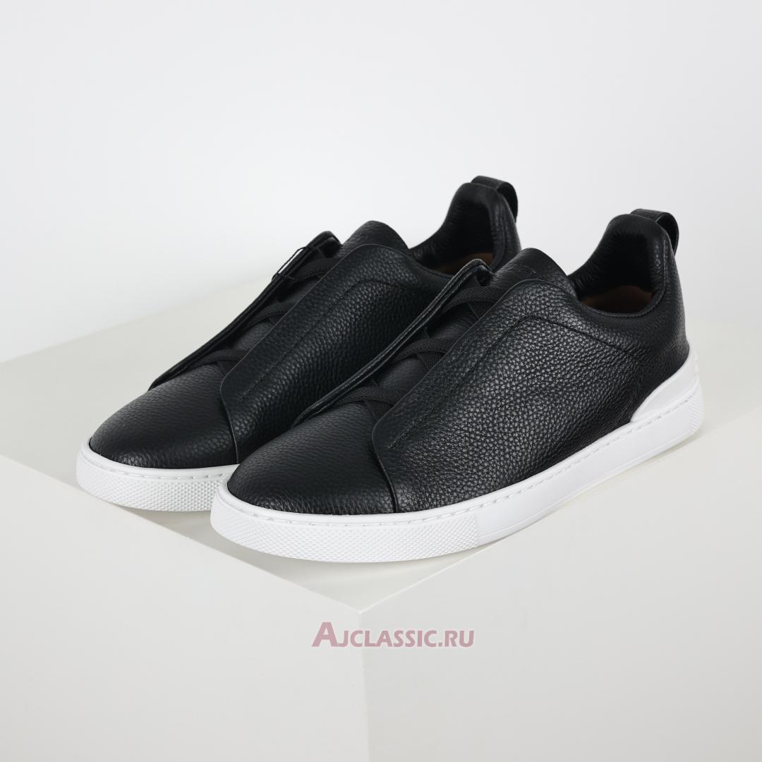 New Zegna Deerskin Triple Stitch Sneaker "Navy Blue" LHCVO-S4667Z-NAV Shoes