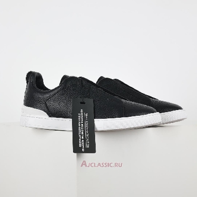 Buy Zegna Deerskin Triple Stitch Sneaker Navy Blue Navy LHCVO-S4667Z-NAV Quality Reps Replicas Shoes