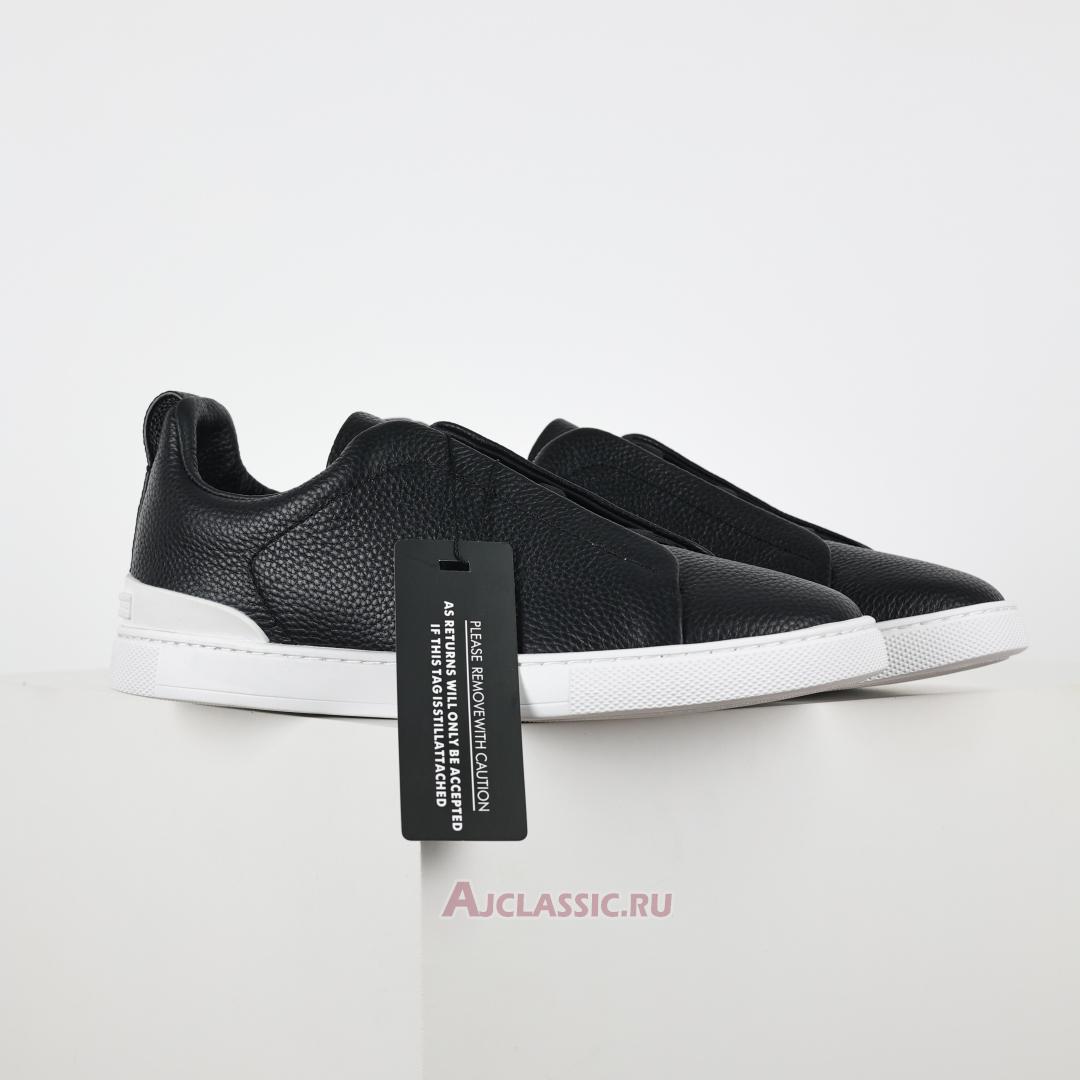 New Zegna Deerskin Triple Stitch Sneaker "Navy Blue" LHCVO-S4667Z-NAV Shoes