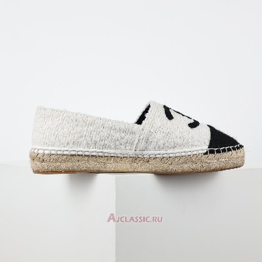 Buy Chanel Tweed Grosgrain CC Espadrilles White Black White G29762-X52061-C9734 Quality Reps Replicas Shoes