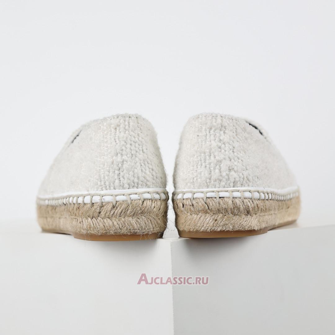 New Chanel Tweed Grosgrain CC Espadrilles "White Black" G29762-X52061-C9734 Shoes