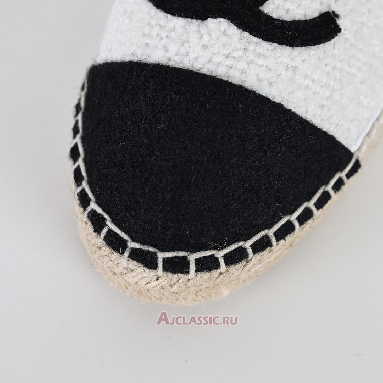 Buy Chanel Tweed Grosgrain CC Espadrilles White Black White G29762-X52061-C9734 Quality Reps Replicas Shoes